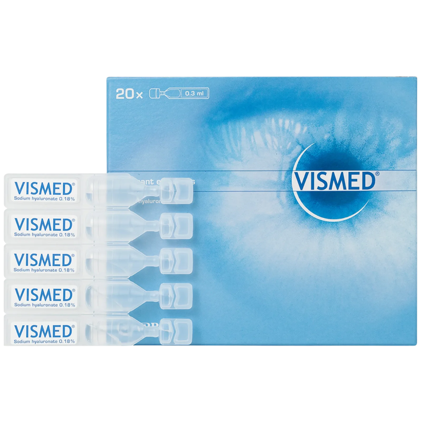 VISMED 0,18%, hộp 20 ống đơn liều × 0,3 ml.