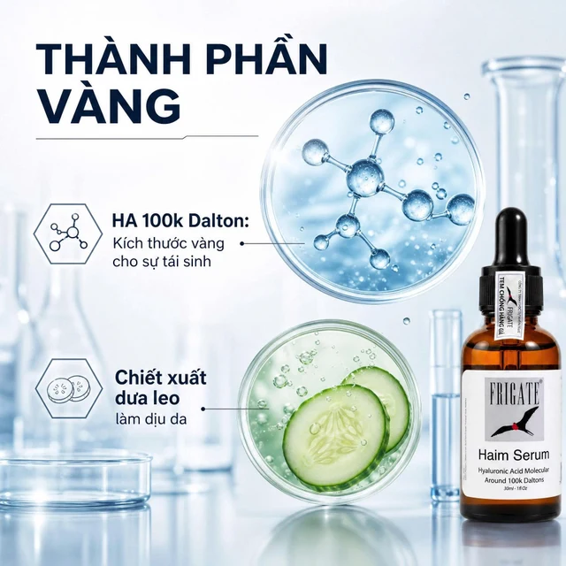 Bảng thành phần nổi bật HA 100k Dalton và chiết xuất dưa leo