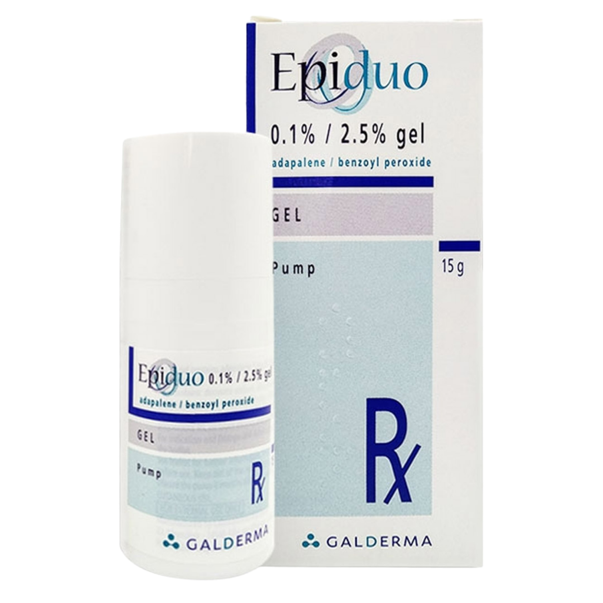 Epiduo Gel 15 g — Adapalene 0,1% + Benzoyl Peroxide 2,5%.