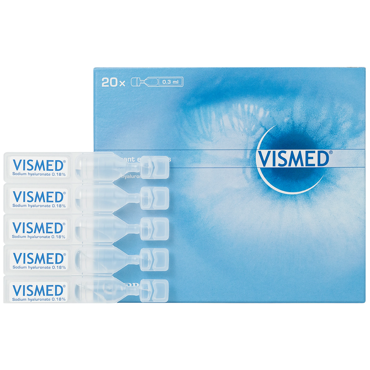 VISMED 0,18%, hộp 20 ống đơn liều × 0,3 ml.